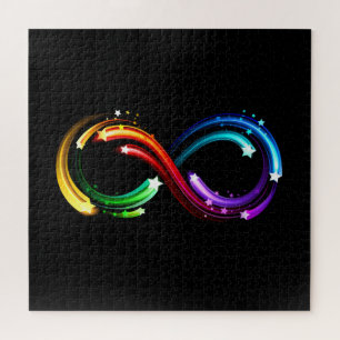 Infinity symbol of rainbow comets jigsaw puzzle