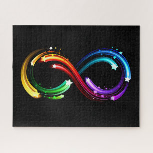 Infinity symbol of rainbow comets jigsaw puzzle