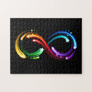 Infinity symbol of rainbow comets jigsaw puzzle