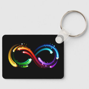 Infinity symbol of rainbow comets key ring