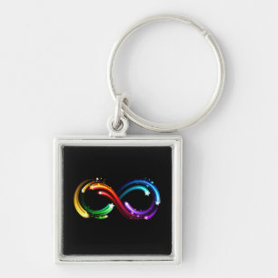 Infinity symbol of rainbow comets key ring