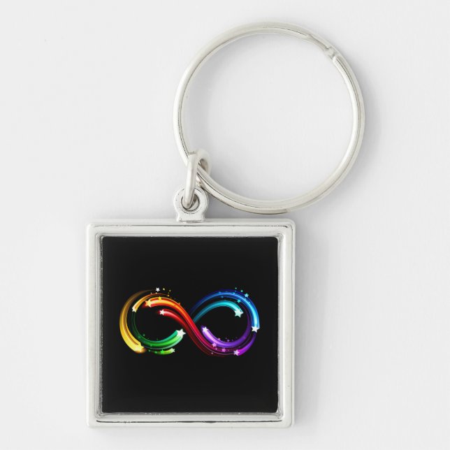 Infinity symbol of rainbow comets key ring (Front)