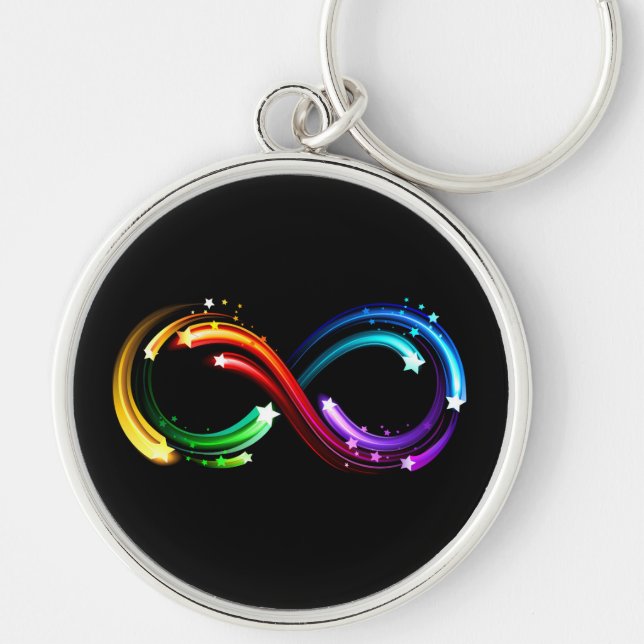 Infinity symbol of rainbow comets key ring (Front)