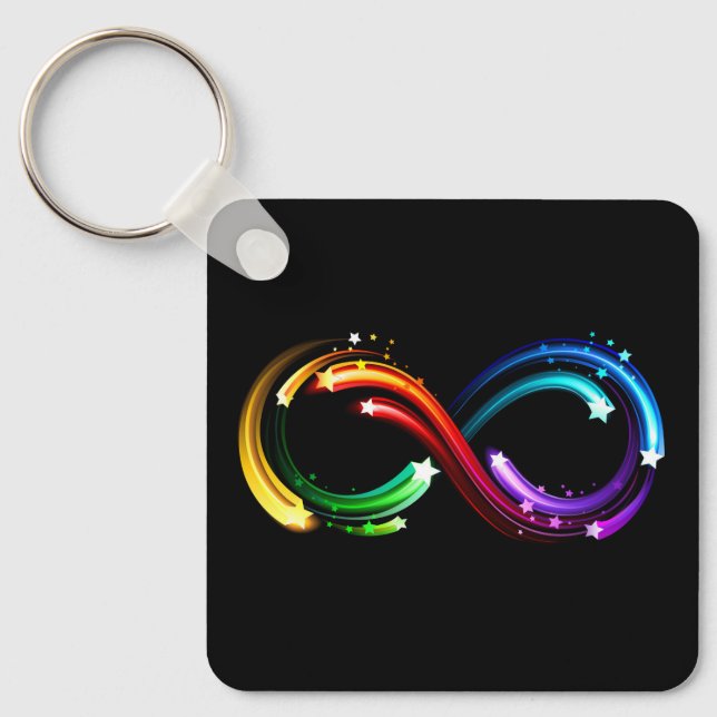 Infinity symbol of rainbow comets key ring (Front)