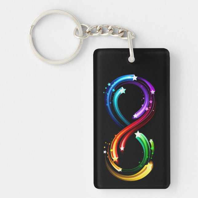 Infinity symbol of rainbow comets key ring (Front)