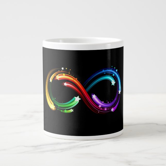 Infinity symbol of rainbow comets large coffee mug (Front)