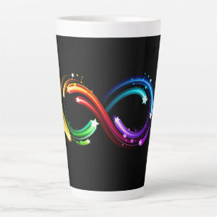 Infinity symbol of rainbow comets latte mug