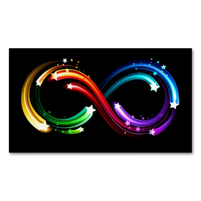 Infinity symbol of rainbow comets 	Magnetic business card (Front)