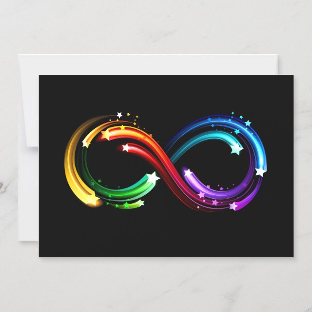 Infinity symbol of rainbow comets magnetic invitation (Front)