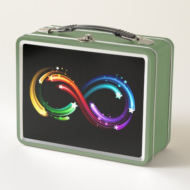 Infinity symbol of rainbow comets metal lunch box (Front)