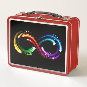 Infinity symbol of rainbow comets metal lunch box