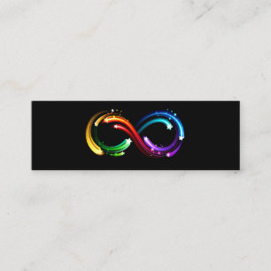 Infinity symbol of rainbow comets mini business card