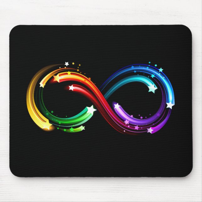 Infinity symbol of rainbow comets mouse pad (Front)