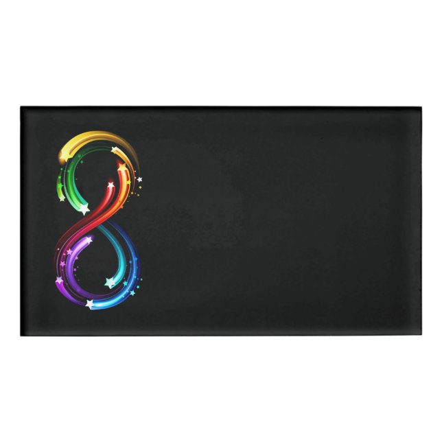 Infinity symbol of rainbow comets name tag (Front)