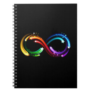 Infinity symbol of rainbow comets notebook