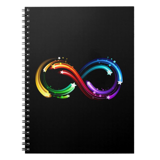 Infinity symbol of rainbow comets notebook (Front)