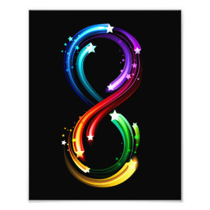 Infinity symbol of rainbow comets photo print