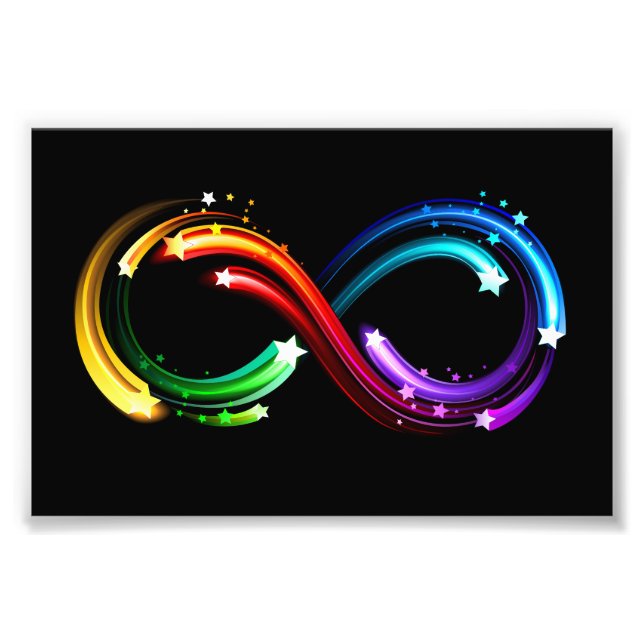 Infinity symbol of rainbow comets photo print (Front)
