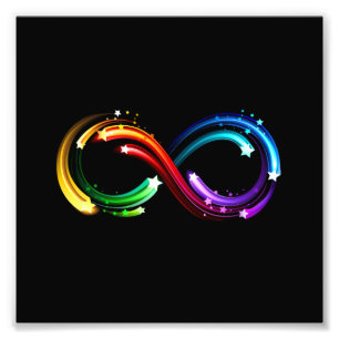 Infinity symbol of rainbow comets photo print