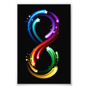 Infinity symbol of rainbow comets photo print
