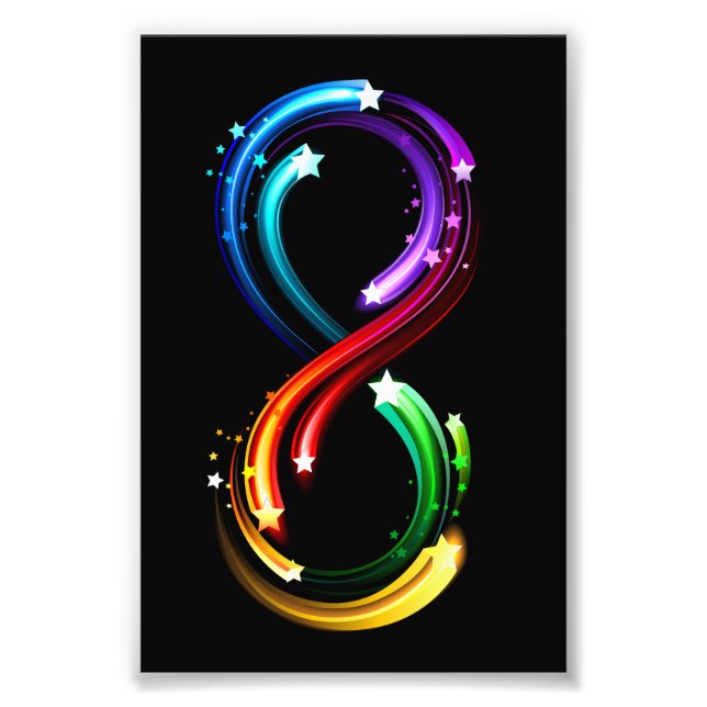 Infinity symbol of rainbow comets photo print (Front)