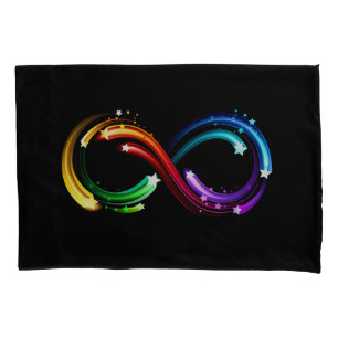 Infinity symbol of rainbow comets pillowcase