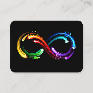 Infinity symbol of rainbow comets place card