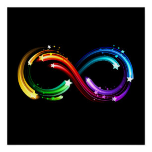 Infinity symbol of rainbow comets poster