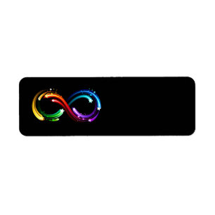 Infinity symbol of rainbow comets return address label