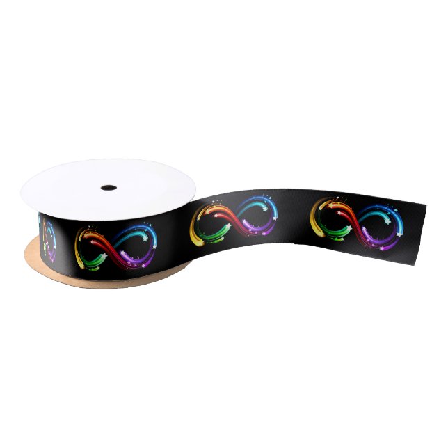 Infinity symbol of rainbow comets satin ribbon (Spool)