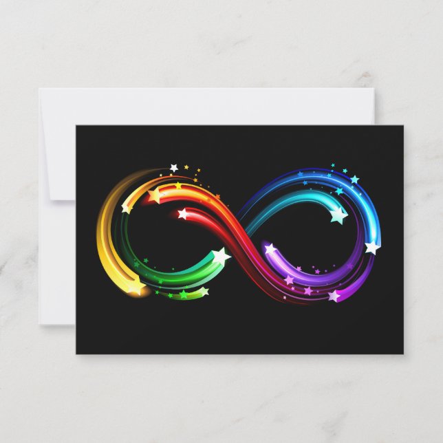 Infinity symbol of rainbow comets save the date (Front)