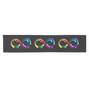 Infinity symbol of rainbow comets short table runner