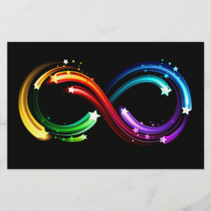 Infinity symbol of rainbow comets stationery