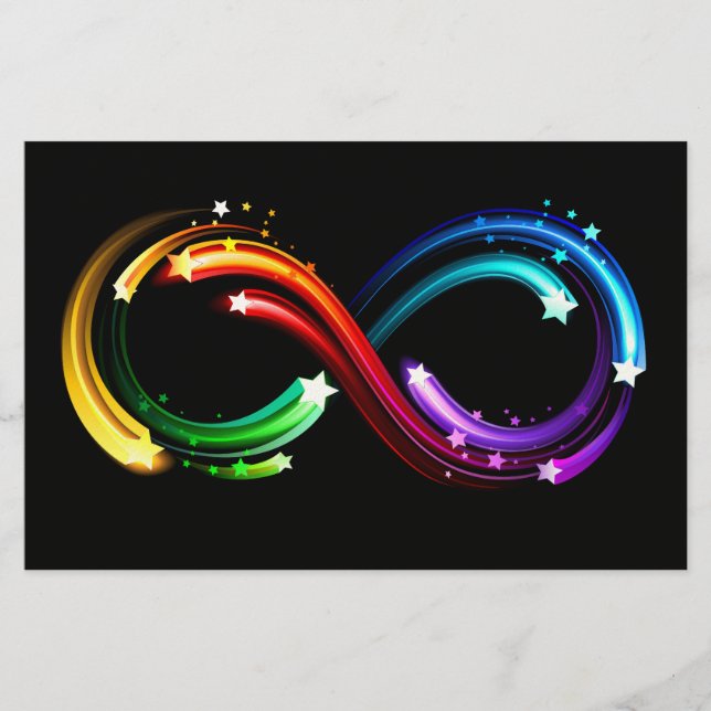Infinity symbol of rainbow comets stationery (Front)