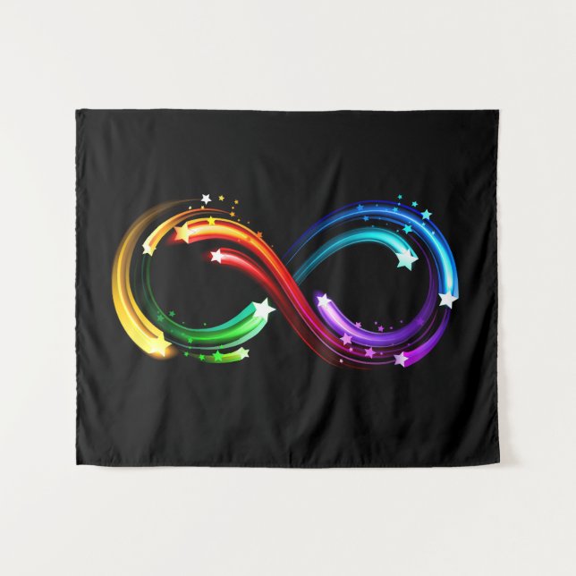 Infinity symbol of rainbow comets tapestry (Front (Horizontal))