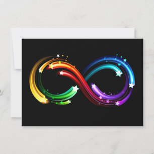 Infinity symbol of rainbow comets thank you card