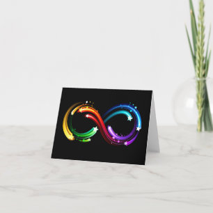 Infinity symbol of rainbow comets thank you card