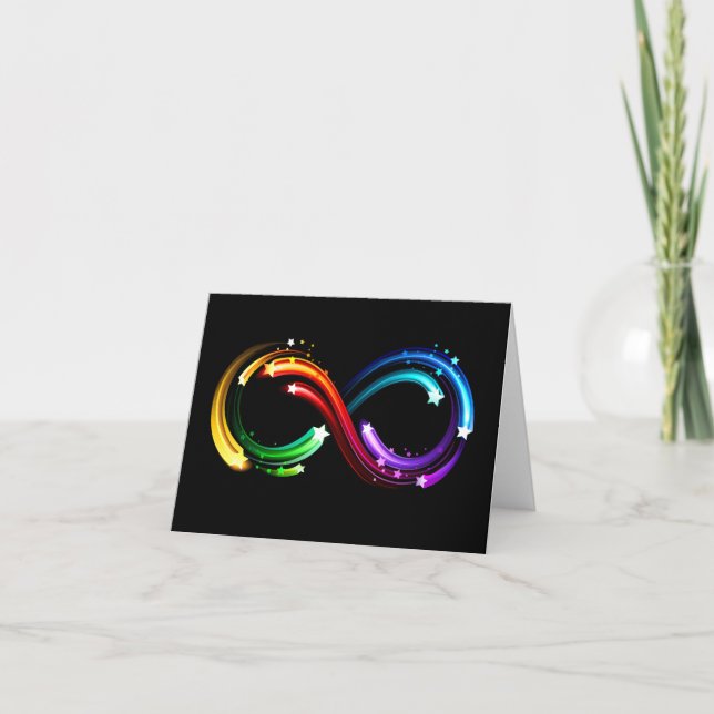 Infinity symbol of rainbow comets thank you card (Front)