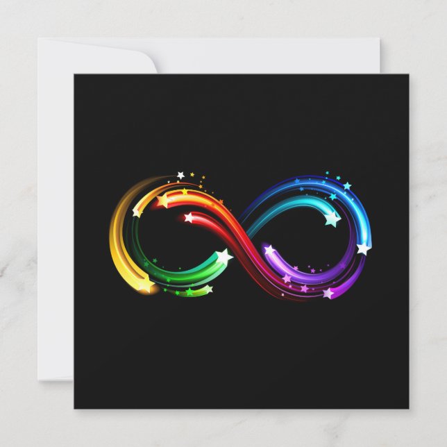 Infinity symbol of rainbow comets thank you card (Front)