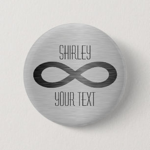 Infinity Symbol On Faux Metal Texture by STaylor 6 Cm Round Badge