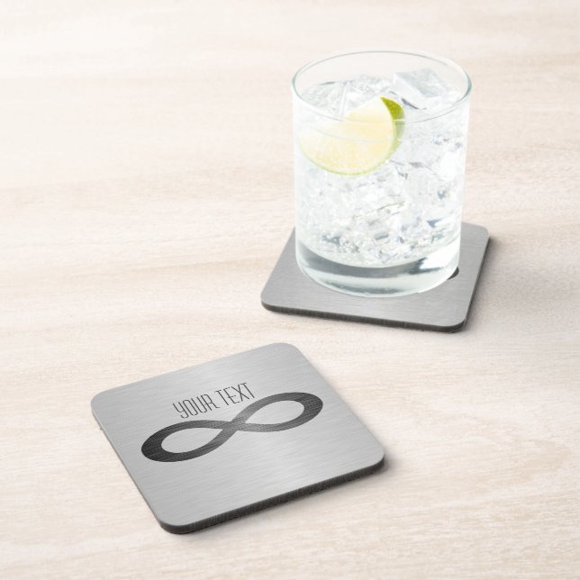 Infinity Symbol On Faux Metal Texture by STaylor Coaster (Right Side)