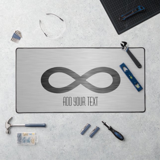 Infinity Symbol on Faux Metal Texture by STaylor Desk Mat (Workstation)