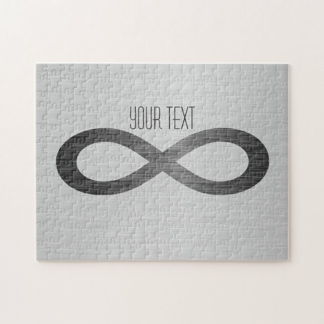 Infinity Symbol On Faux Metal Texture by STaylor Jigsaw Puzzle (Horizontal)