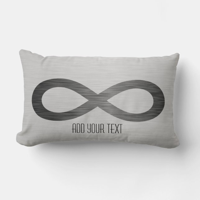 Infinity Symbol On Faux Metal Texture by STaylor Lumbar Cushion (Front)