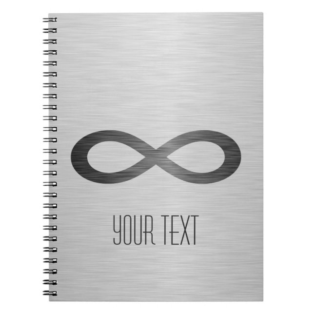 Infinity Symbol On Faux Metal Texture by STaylor Notebook (Front)