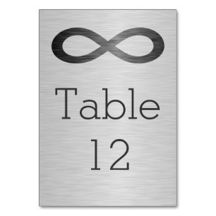 Infinity Symbol On Faux Metal Texture by STaylor Table Number