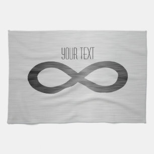 Infinity Symbol On Faux Metal Texture by STaylor Tea Towel