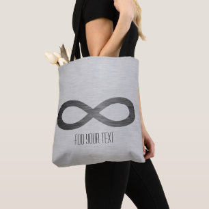 Infinity Symbol on Faux Metal Texture by STaylor Tote Bag