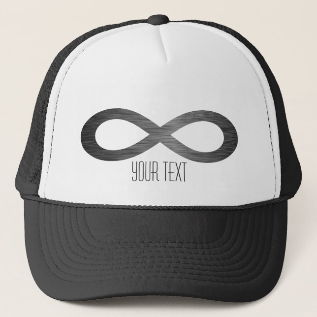 Infinity Symbol On Faux Metal Texture by STaylor Trucker Hat (Front)