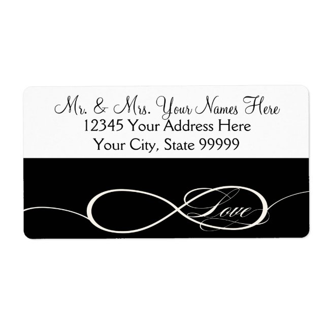 Infinity Symbol Sign Infinite Love Wedding Address (Front)